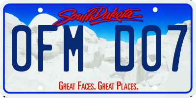 SD license plate 0FMD07