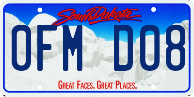 SD license plate 0FMD08