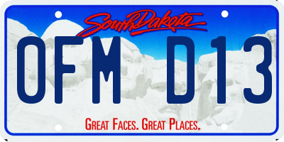 SD license plate 0FMD13
