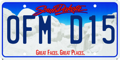 SD license plate 0FMD15