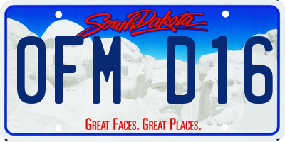 SD license plate 0FMD16
