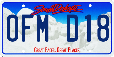 SD license plate 0FMD18