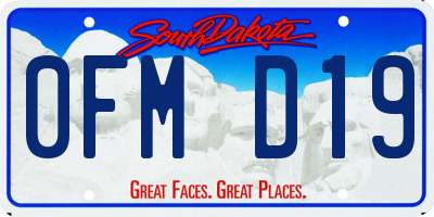 SD license plate 0FMD19