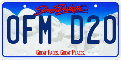 SD license plate 0FMD20