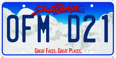 SD license plate 0FMD21