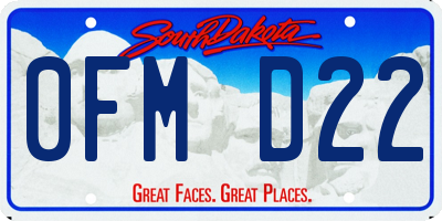 SD license plate 0FMD22