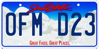 SD license plate 0FMD23