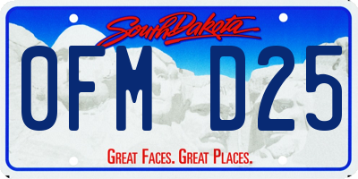SD license plate 0FMD25