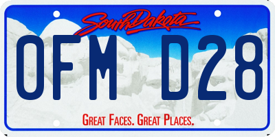 SD license plate 0FMD28