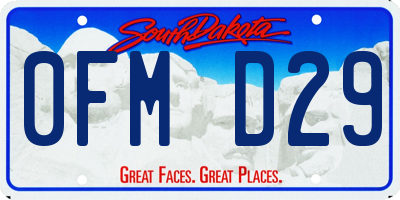 SD license plate 0FMD29