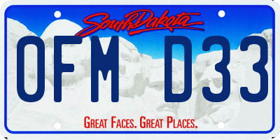 SD license plate 0FMD33