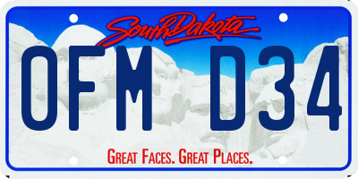 SD license plate 0FMD34