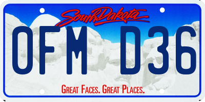 SD license plate 0FMD36