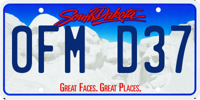 SD license plate 0FMD37