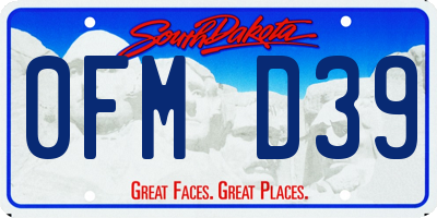 SD license plate 0FMD39