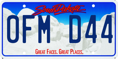 SD license plate 0FMD44