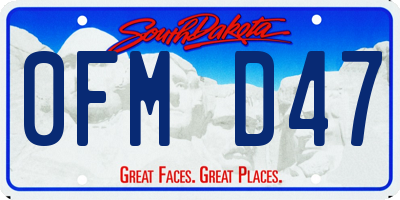SD license plate 0FMD47