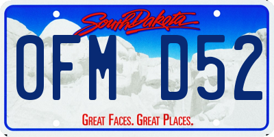 SD license plate 0FMD52