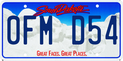 SD license plate 0FMD54