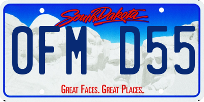 SD license plate 0FMD55
