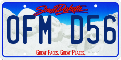 SD license plate 0FMD56
