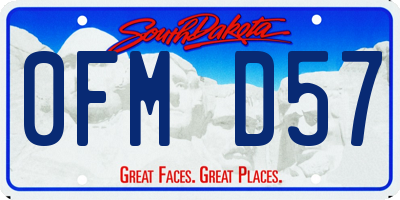 SD license plate 0FMD57