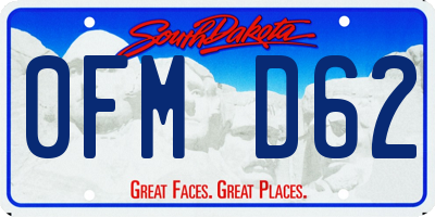 SD license plate 0FMD62