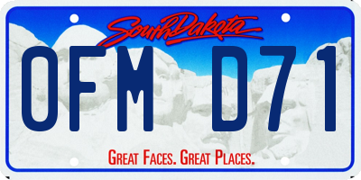 SD license plate 0FMD71
