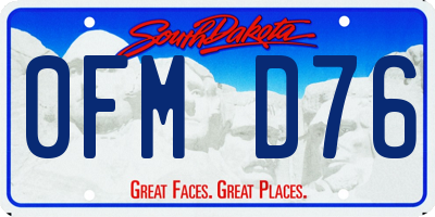 SD license plate 0FMD76