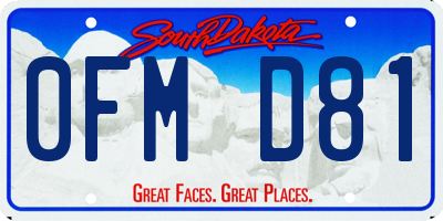 SD license plate 0FMD81