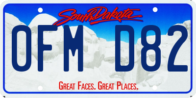 SD license plate 0FMD82