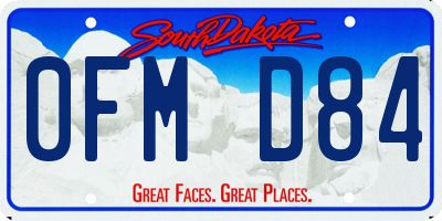 SD license plate 0FMD84