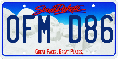 SD license plate 0FMD86