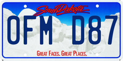 SD license plate 0FMD87