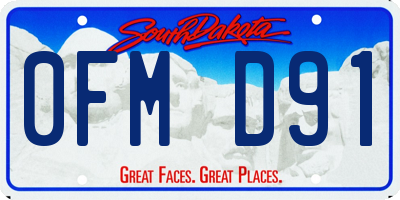SD license plate 0FMD91