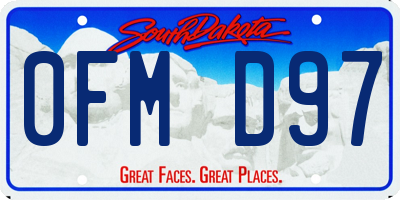 SD license plate 0FMD97