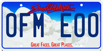 SD license plate 0FME00