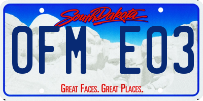 SD license plate 0FME03