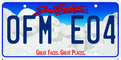SD license plate 0FME04