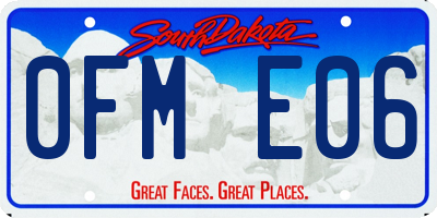 SD license plate 0FME06