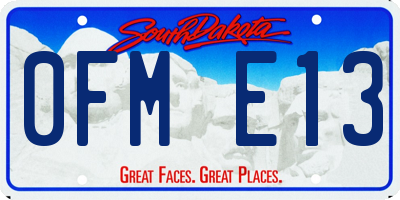 SD license plate 0FME13