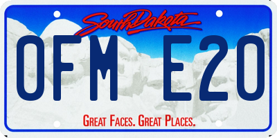 SD license plate 0FME20