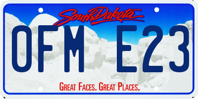 SD license plate 0FME23
