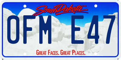 SD license plate 0FME47