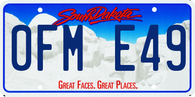SD license plate 0FME49
