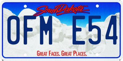 SD license plate 0FME54