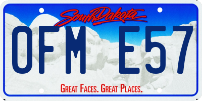 SD license plate 0FME57