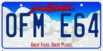 SD license plate 0FME64
