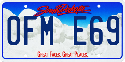 SD license plate 0FME69