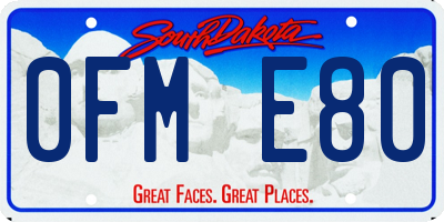 SD license plate 0FME80